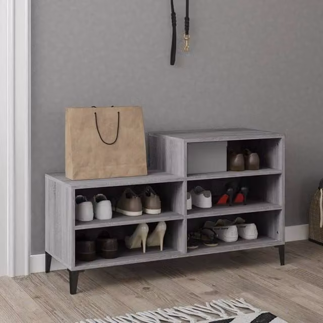 Berkfield Home Grey Sonoma Shoe Cabinet W: 102 cm, D: 36 cm, H: 60 cm – 1