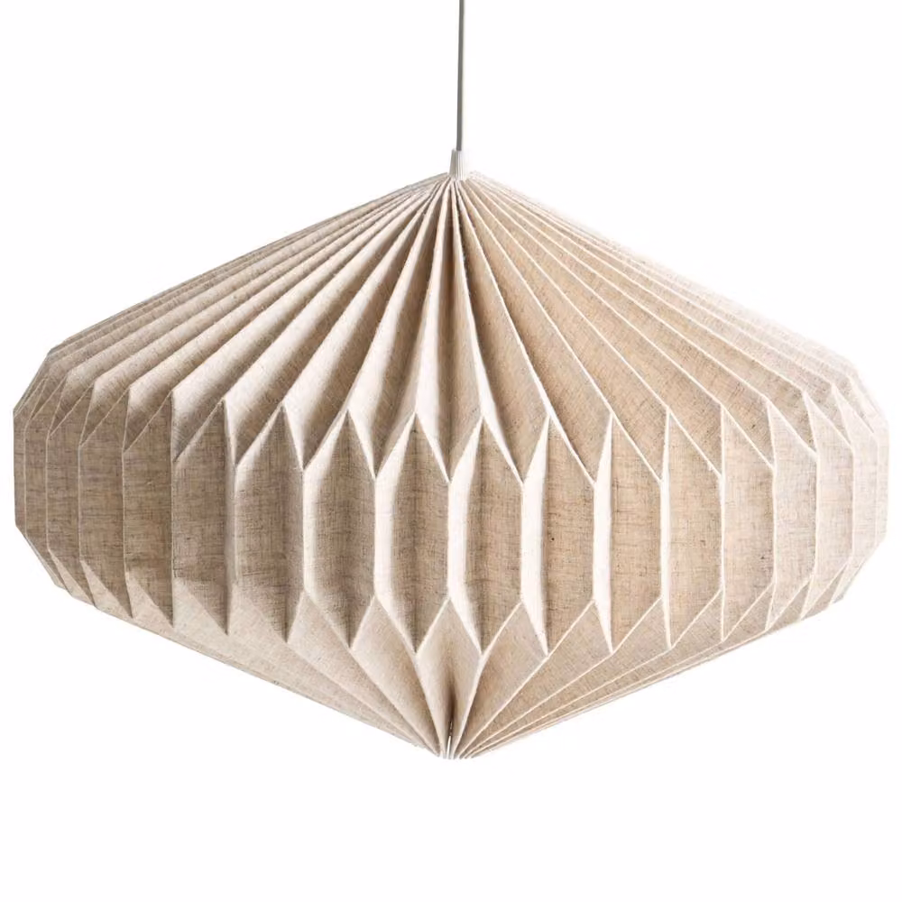Wyld and Coco Beige Fabric Pendant Lamp with Cotton Shade – 2