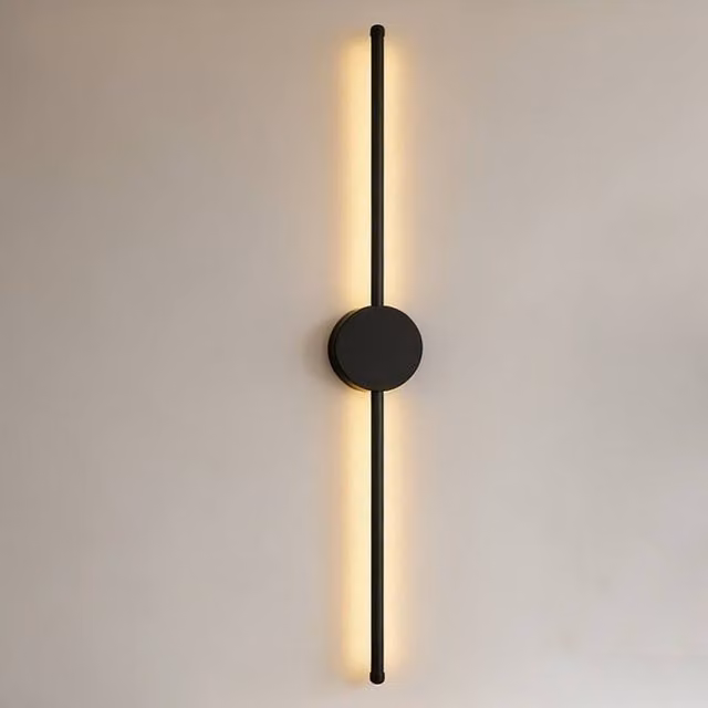 Ventryn Black Dimmable LED Exterior Wall Sconce Strip Light with Warm White Up and Down Lighting – 1