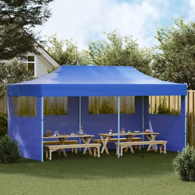 Berkfield Home Blue Foldable Pop-up Party Tent with Windows, W/D/H: 6 x 3 x 2.91 m – 1