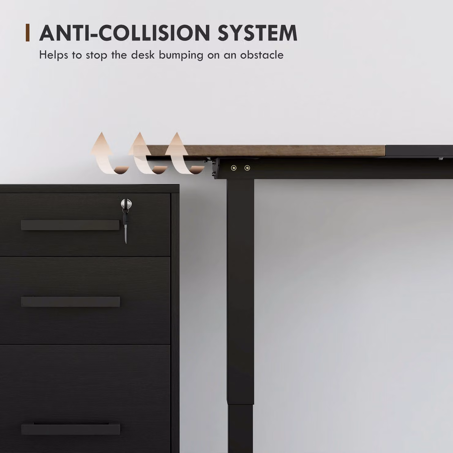 Vinsetto Height Adjustable Electric Standing Desk with 4 Automatic Memory Presets, Brown, W: 140 cm, D: 70 cm – 5
