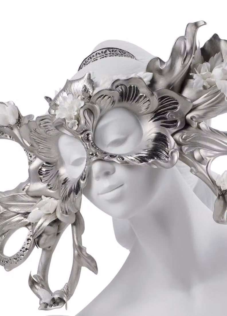 Lladró Carnival Fantasy Limited Edition Porcelain Sculpture in Silver Lustre