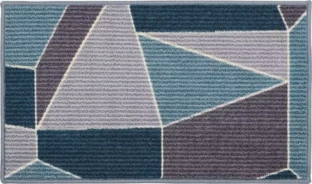 JVL Fiora Machine Washable Non-Slip Door Mat, Duck Egg, W: 44 cm x D: 75 cm – 1