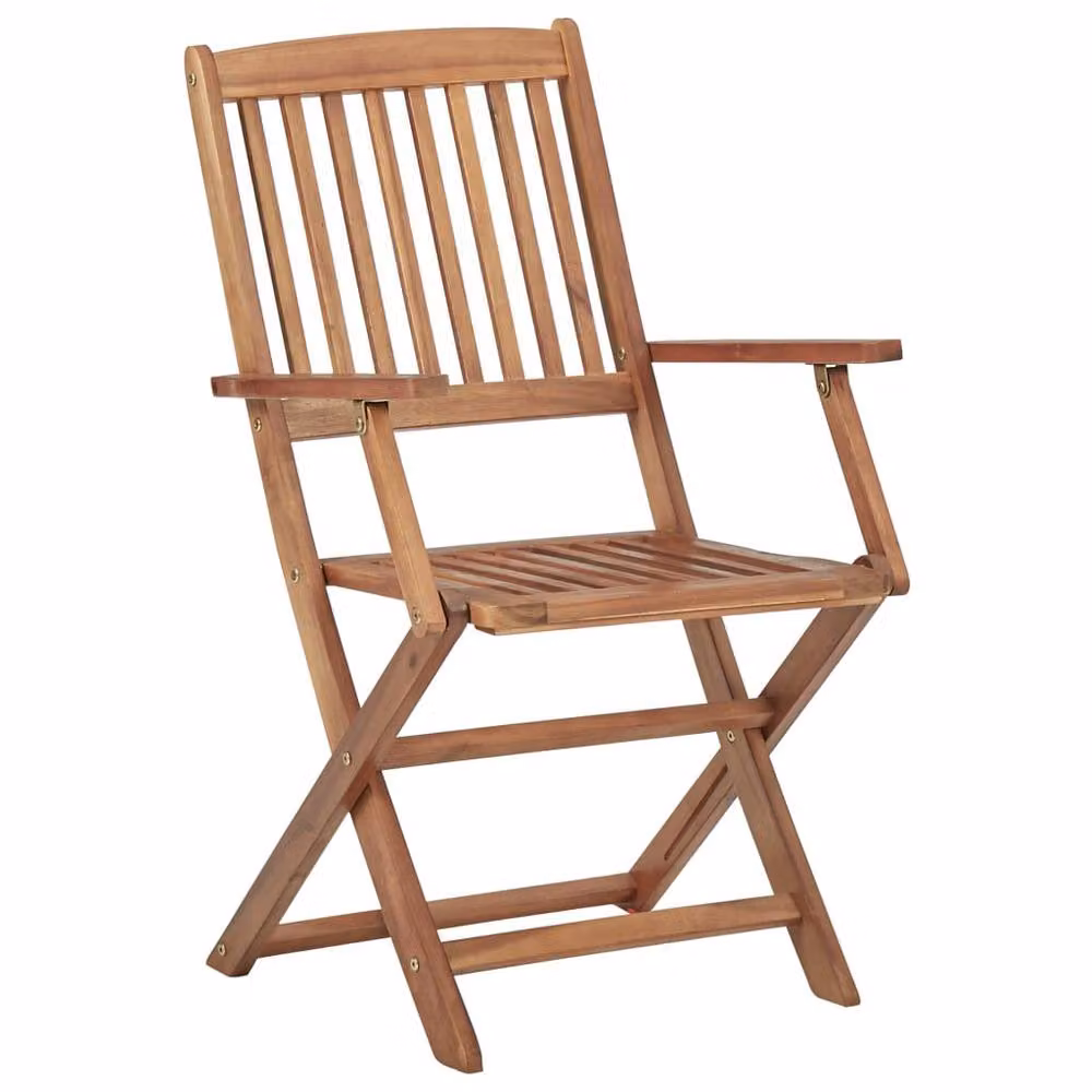 Berkfield Home Set of 6 Folding Outdoor Chairs in Brown Solid Acacia Wood – 2