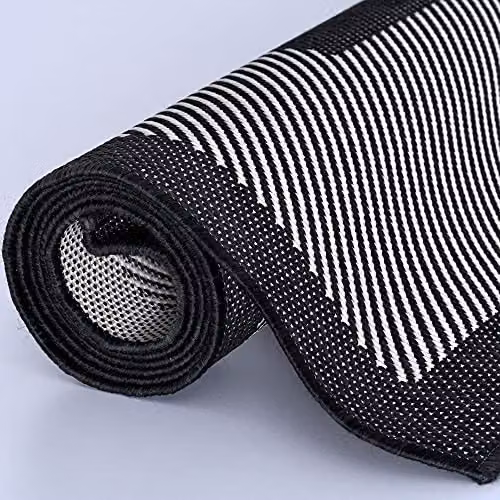 THE RUGS Black Bordered Outdoor and Indoor Rectangular Rug, W/D/H: 170 x 120 cm – 8