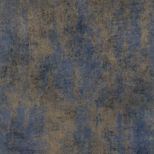 Erismann Elle 10438-08 Non-Woven Vinyl Wallpaper in Blue and Gold Metallic with Abstract Plaster Patina Effect