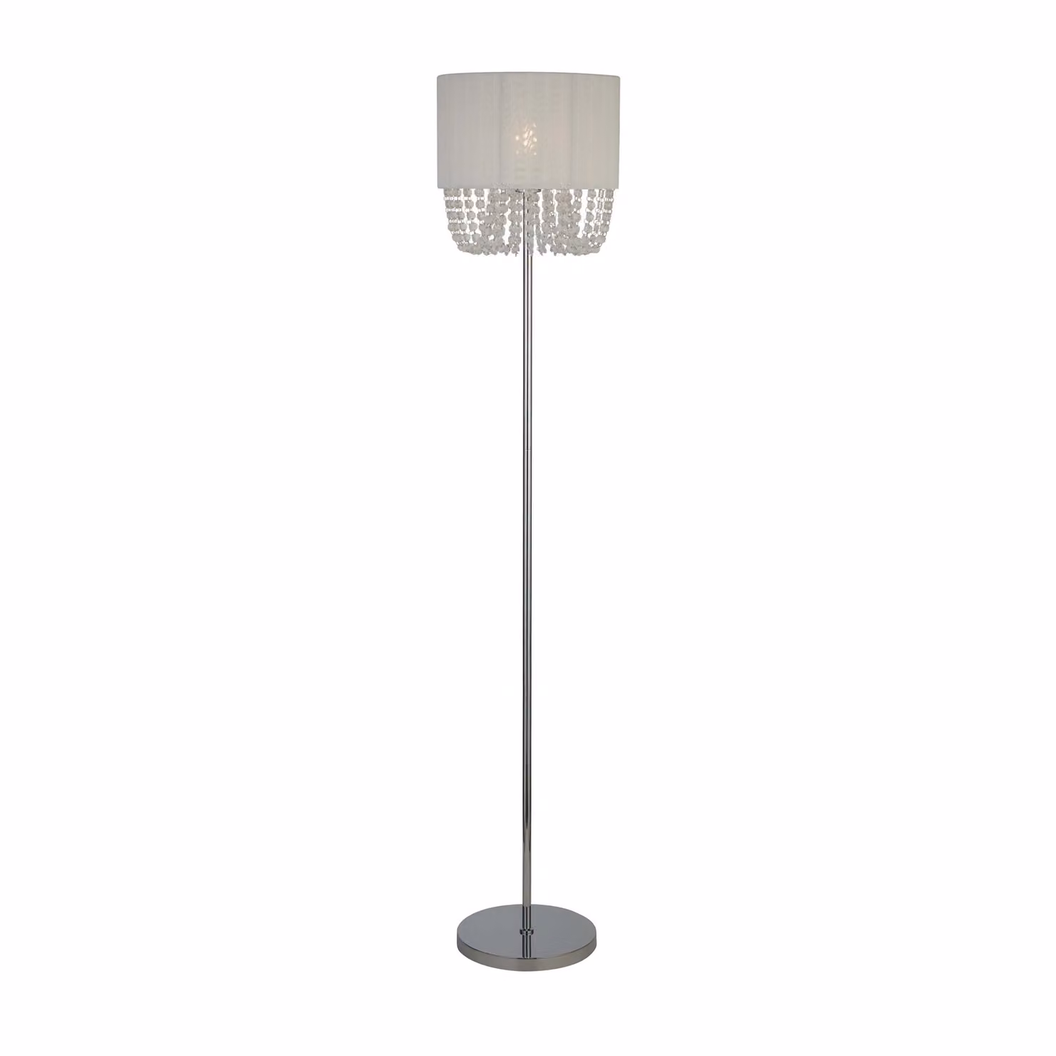 Lighting Collection Droplet Floor Lamp in White and Chrome – 2