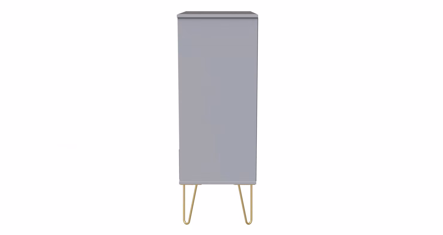 Ready Assembled 2 U Dallas 5 Drawer Chest in Mid Grey and Gold – 2