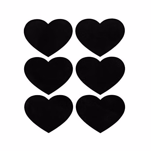 Nicola Spring Heart Shaped Storage Jar Labels, Black, Pack of 6, 6 x 5 cm – 4