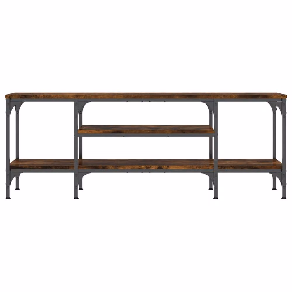 Berkfield Home Industrial TV Cabinet in Smoked Oak and Brown, W/D/H: 121 x 35 x 45 cm – 4