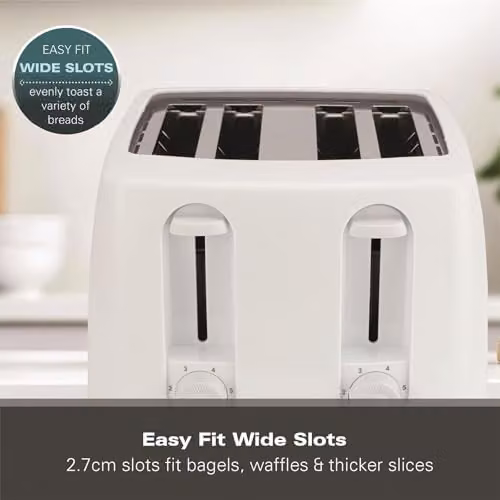 Hamilton Beach Essentials 4 Slice Toaster, 1300W, White – 3