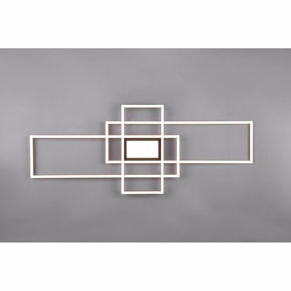 Netlighting Irvine Semi Flush Ceiling Light in Gold/Brass with Dimmable LED and Remote Control