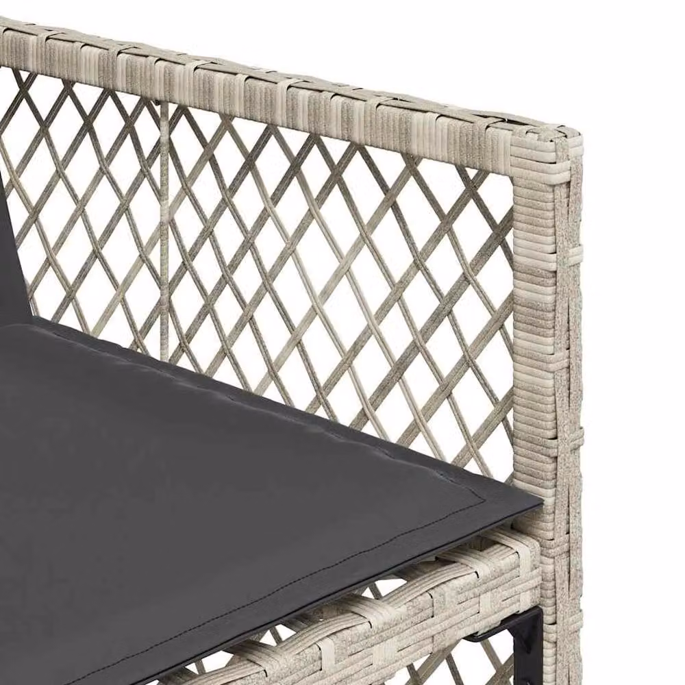 Berkfield Home 7 Piece Modern Garden Dining Set with Grey Poly Rattan and Glass Table – 4