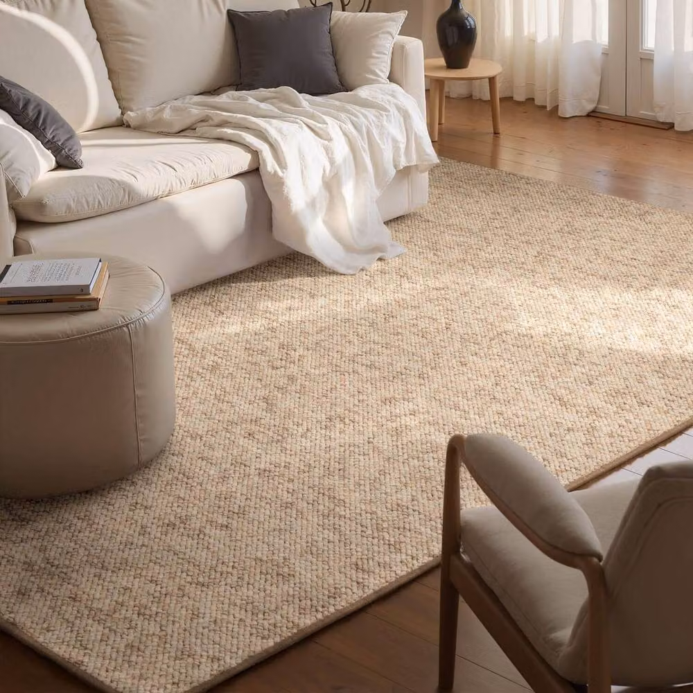 THE RUGS Wolly Hand Tufted Beige Wool Look Synthetic Rug, W: 80 cm, L: 200 cm – 2