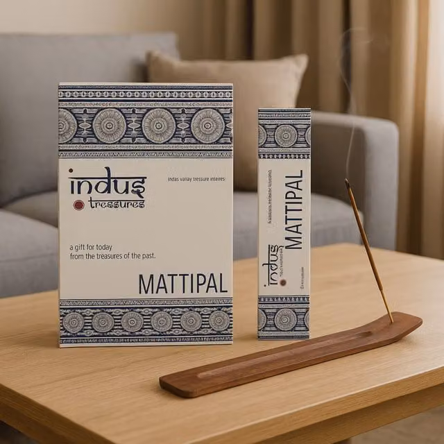 Indus Treasures Mattipal Incense Sticks, Woody and Spicy Aroma, Brown