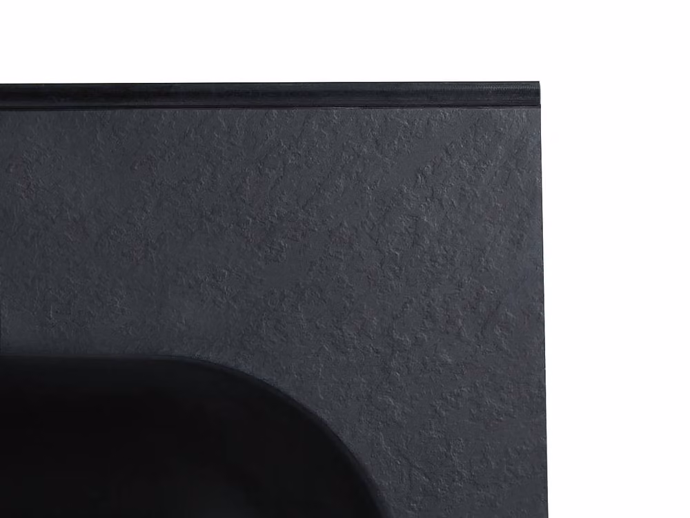 OKIWA Recessed Stone-Effect Resin Basin in Black, W: 60 cm, D: 46 cm, H: 14.5 cm – 4