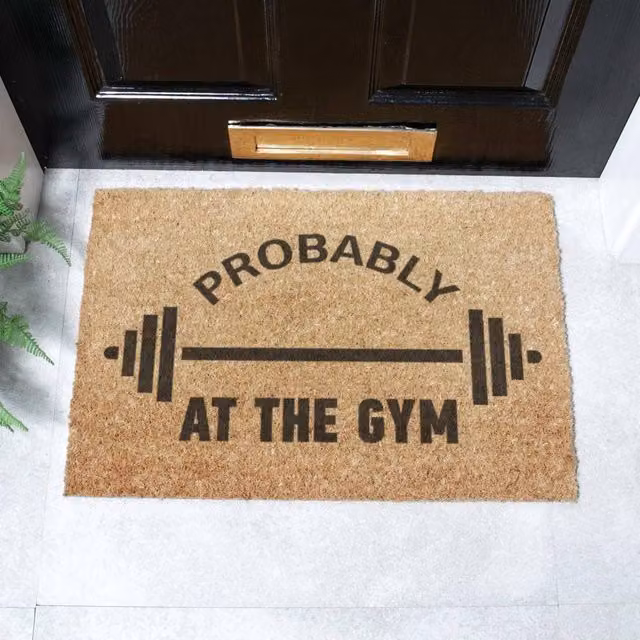 Artsy Mats Probably At The Gym Doormat in Brown, W/D: 60 x 40 cm