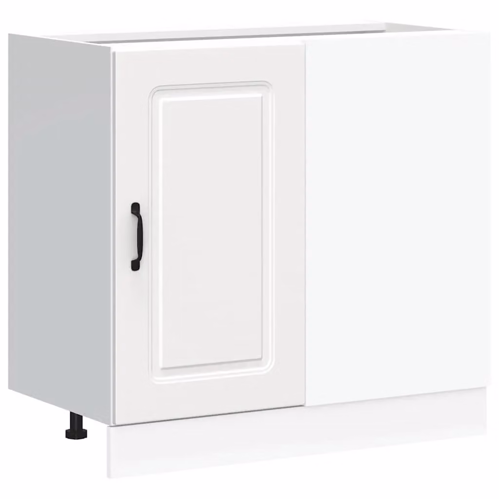 Berkfield Home Kalmar Modern White Matt Kitchen Base Unit with Hinged Doors and Internal Shelves