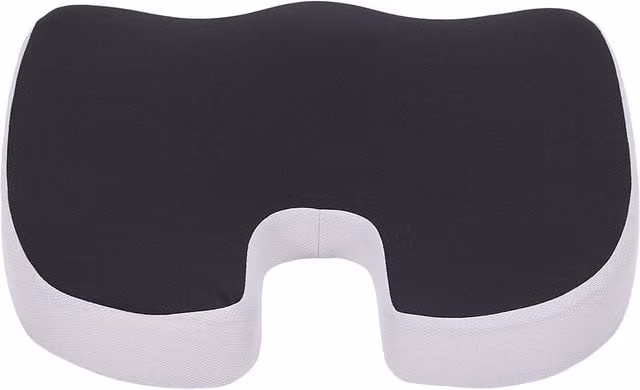 Livingandhome U-Shaped Memory Foam Non-Slip Seat Cushion with Breathable Removable Polyester Cover, Black