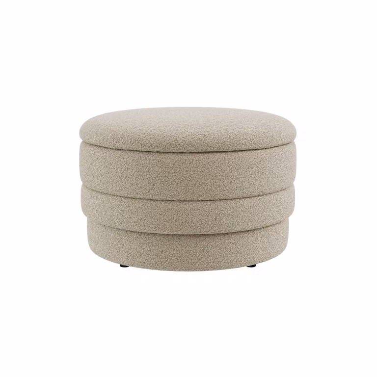Dome Deco ENZO Stool in Beige Bouclé Fabric