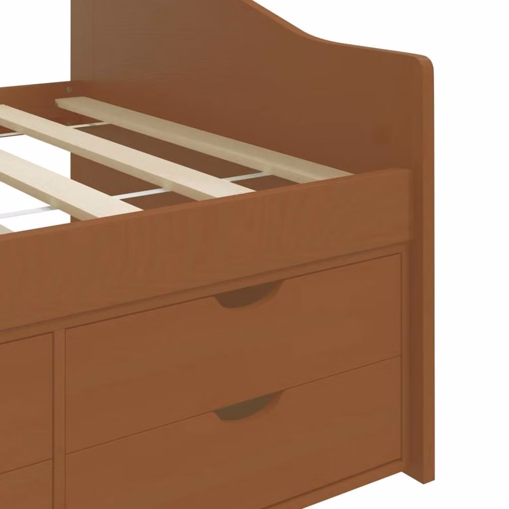 Berkfield Home 3-Seater Day Bed with Drawers, Honey Brown Solid Pinewood, W/D/H: 200 x 90 x 66 cm – 5
