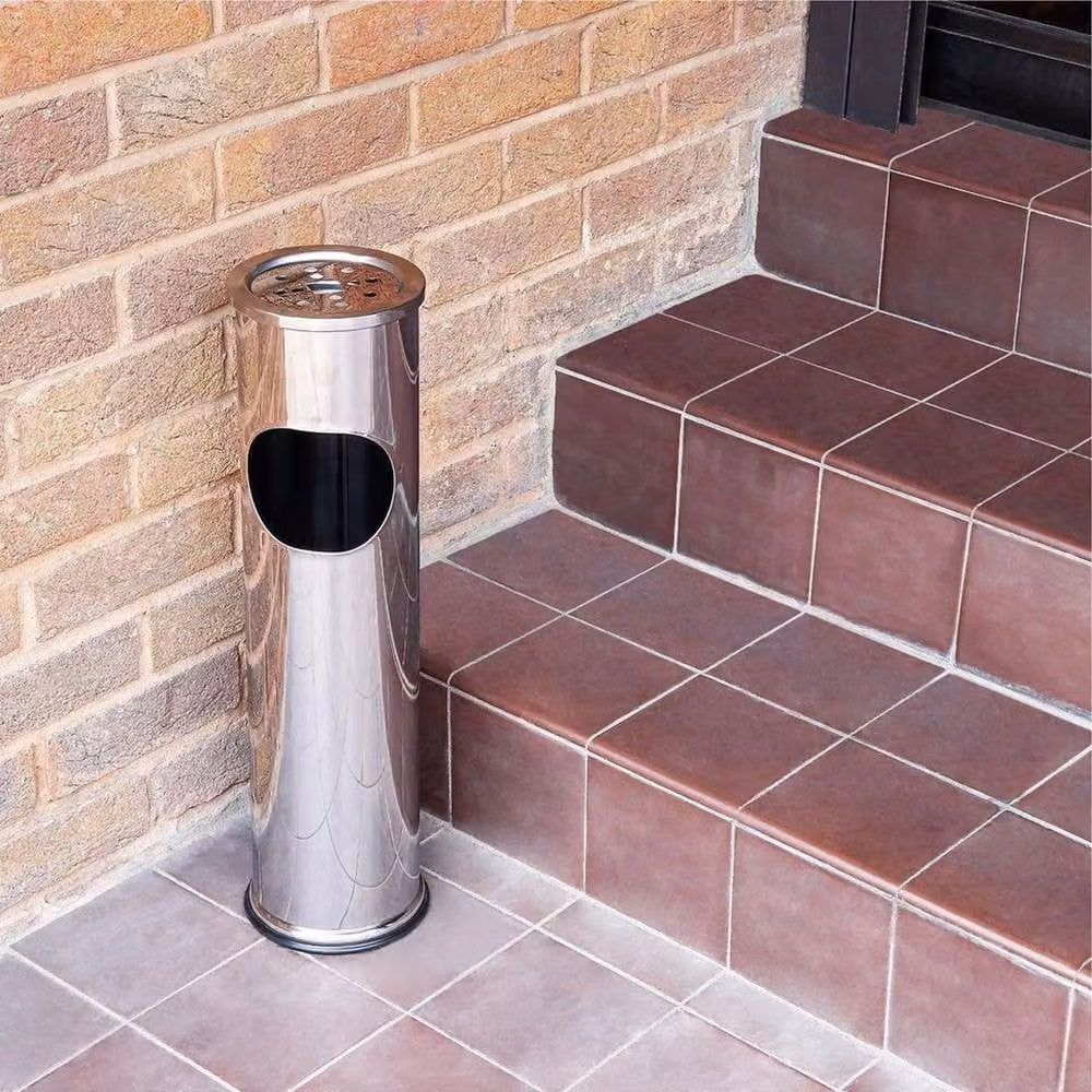 Havendro Free Standing Stainless Steel Outdoor Cigarette Stand Ashtray in Silver – 3