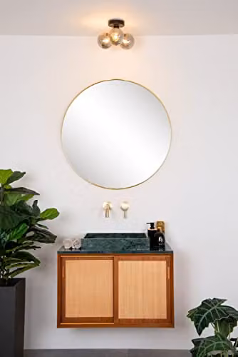 Lucide Trudy Dimmable Modern Bathroom Flush Ceiling Light in Black, Diameter: 28 cm – 2