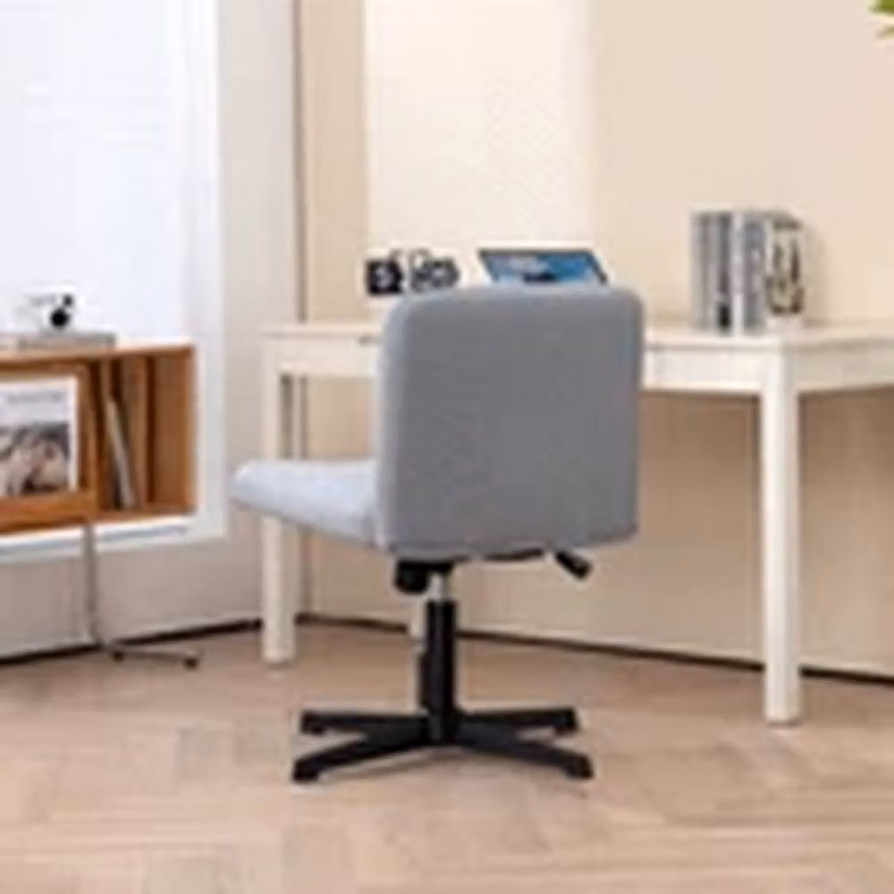 EONLION Armless Fabric Padded Swivel Visitor Office Chair, Grey – 2