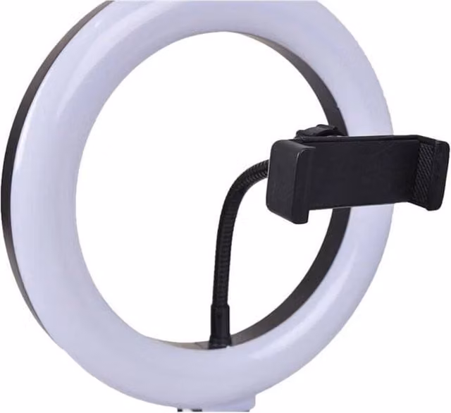 Nordara Dimmable LED Ring Light with Phone Holder, White Tabletop Fill Light – 1