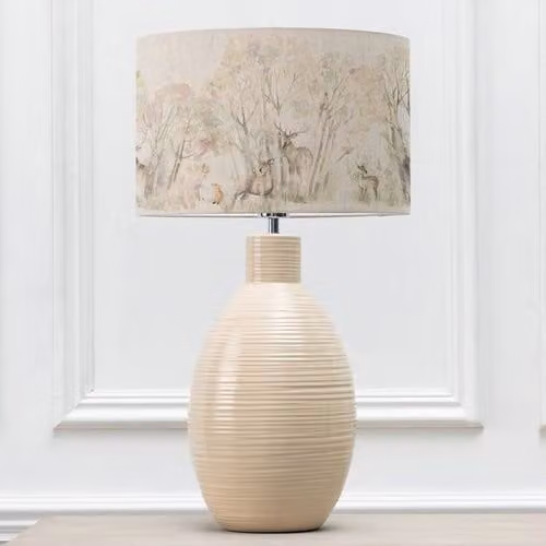 Voyage Maison Epona Ceramic Table Lamp with Enchanted Forest Eva Fabric Lampshade in Beige – 1