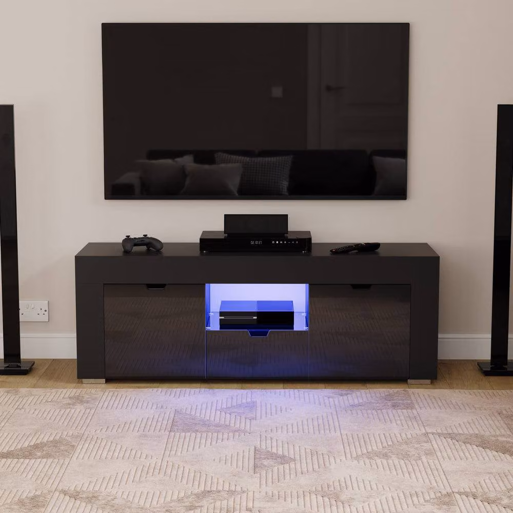 HD Designs Vida Designs Eclipse LED TV Unit in Black with 2 Doors and 1 Drawer – 4