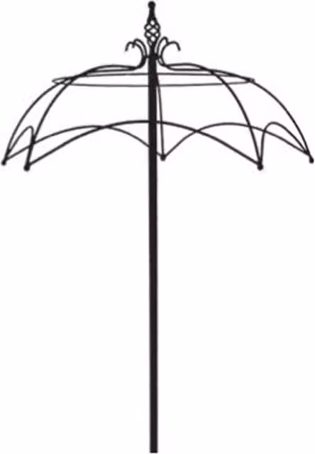 Poppyforge Umbrella Trainer Plant Border Support Single Stem Tuteur in Black Steel