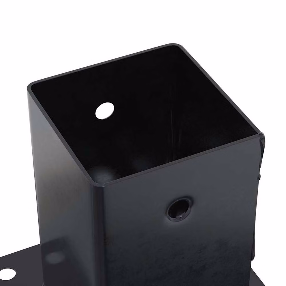 Berkfield Home Square Post Bases, 12 Pack, Anthracite Black Powder-coated Galvanised Steel, 91 x 91 mm – 4