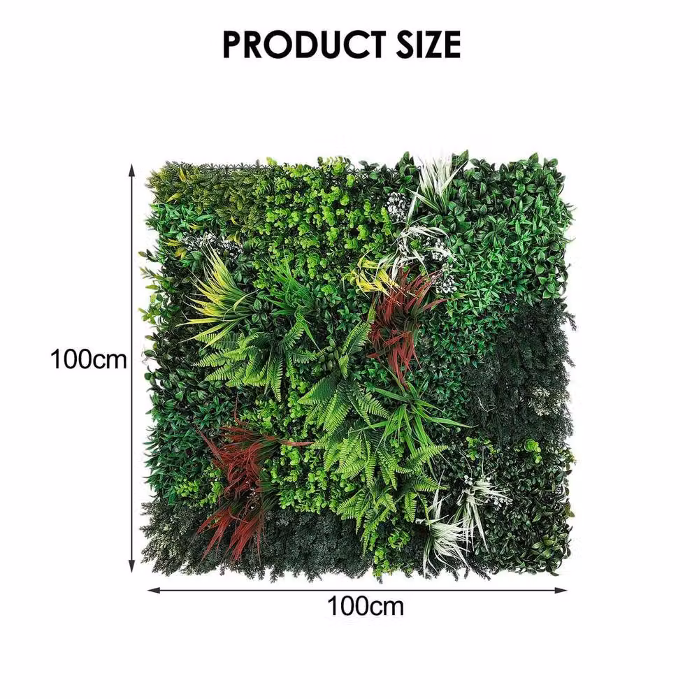 FLAVORA Artificial Hedge Wall Panels, Green, W/H: 100 x 100 cm – 2