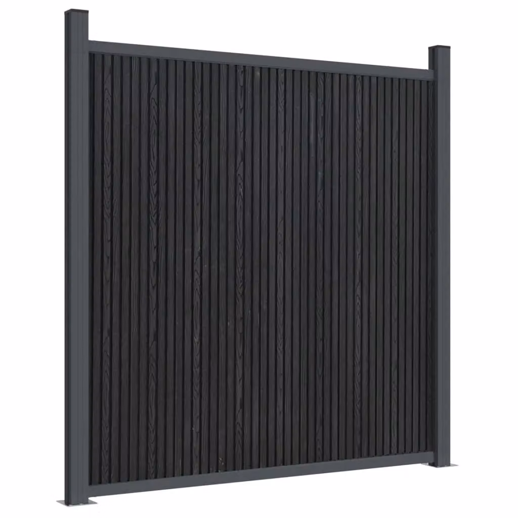 Berkfield Home Grey WPC and Aluminium Fence Panel, W: 699 cm, H: 186 cm – 3