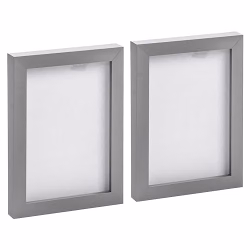 Nicola Spring Rectangular Single Photo Frames, Grey, Pack of 2