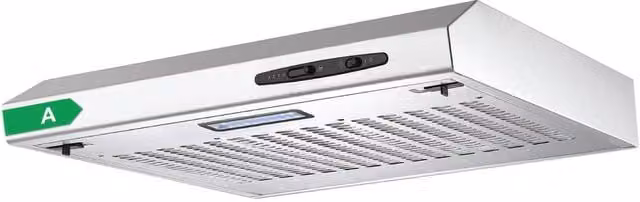 Igenix 60cm Visor Cooker Hood in Silver Stainless Steel, 72W, Energy Rating B, 212.2 m³/h Extraction, Convertible Exhaust or Recirculation with Activated Carbon Filter