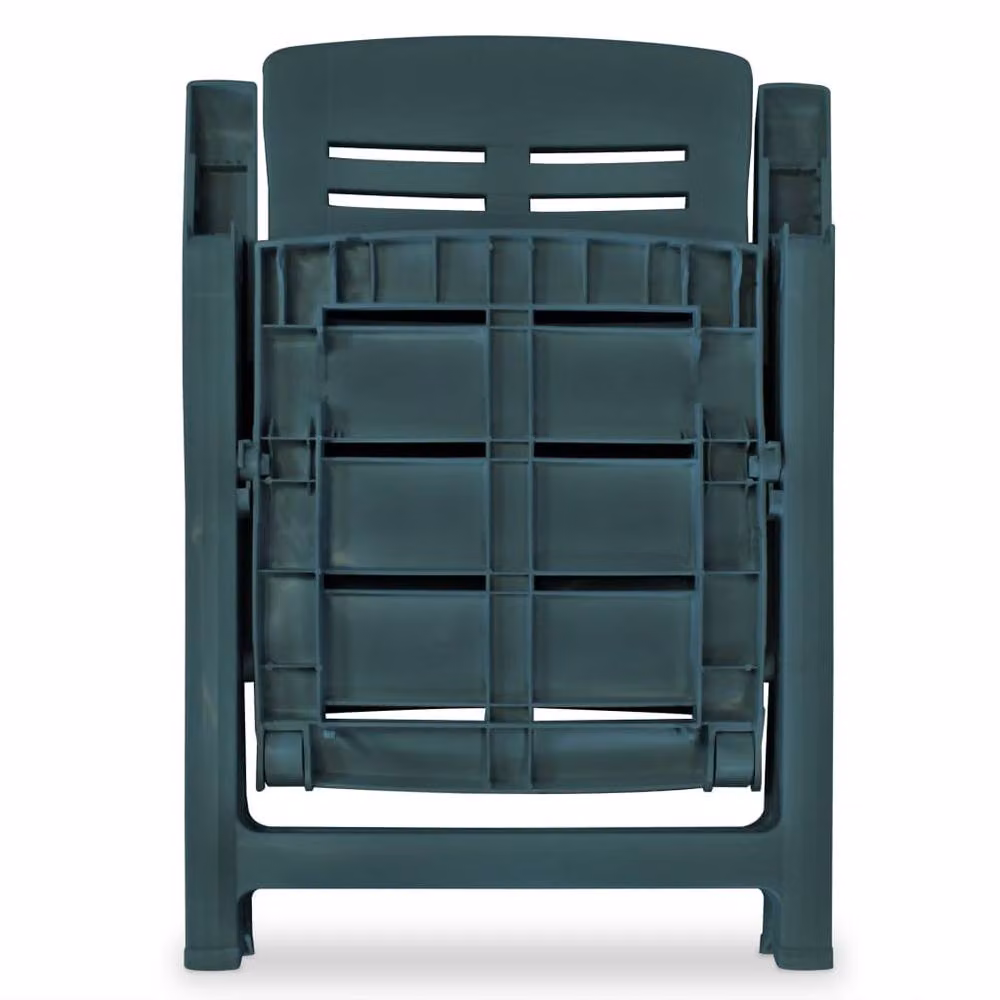 Berkfield Home Set of 6 Reclining Plastic Garden Chairs in Green, H 108 x W 60 x D 61 cm – 4