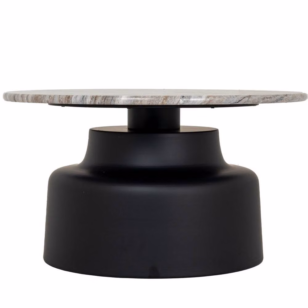 Lemon Pavilion Oura Round Coffee Table in Black Metal, W72 x D72 x H40 cm – 2