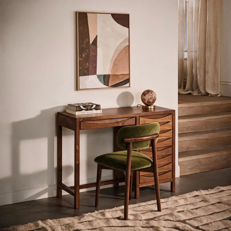 Atkin and Thyme Etta Mango Wood Study Desk in Brown