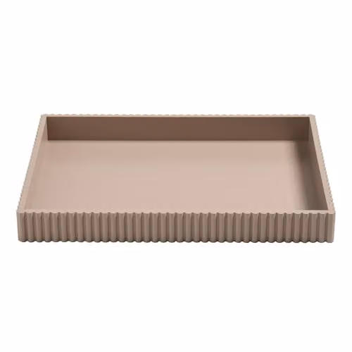 OHS Modern Rectangular Plastic Decorative Tray in Beige, W/D/H: 25.0 x 36.0 x 4.0 cm – 2