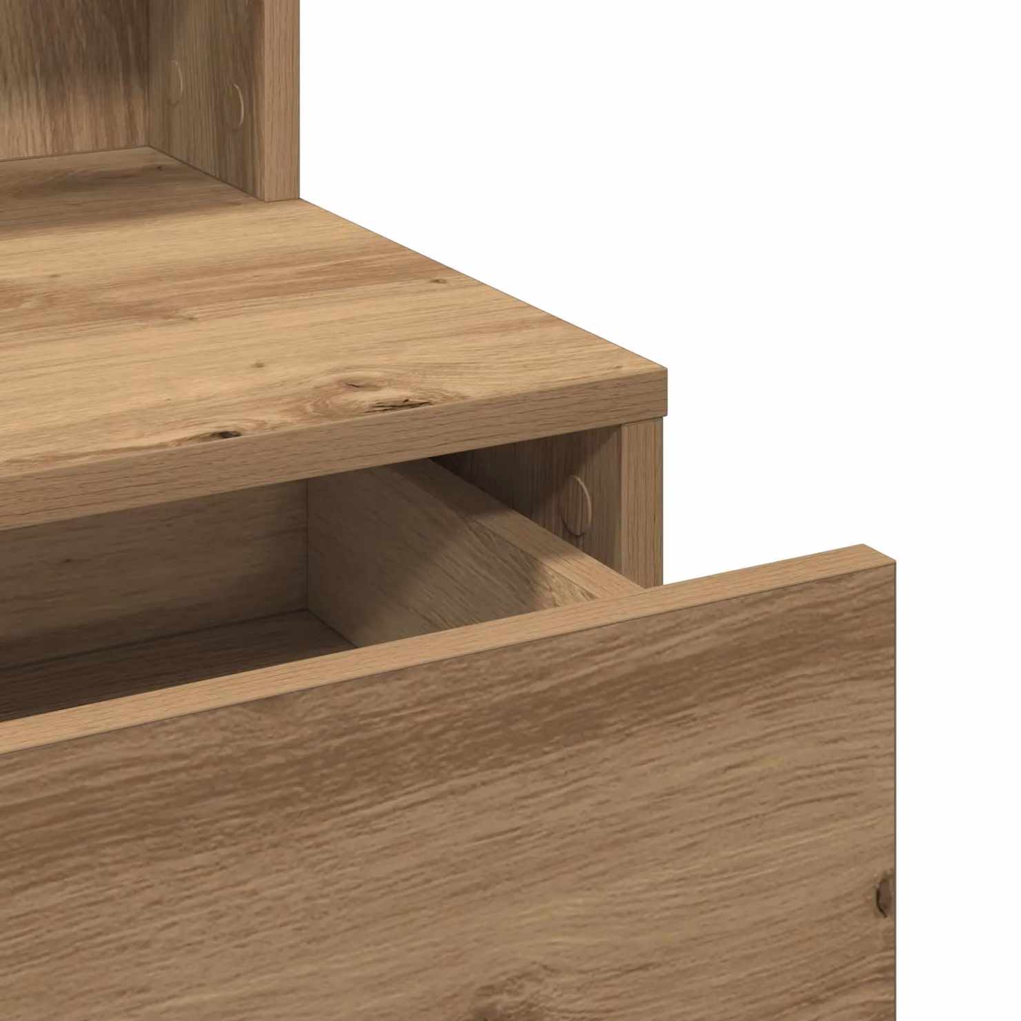 Berkfield Home Hollywood LED Dressing Table with Mirror in Artisan Oak Brown – 3