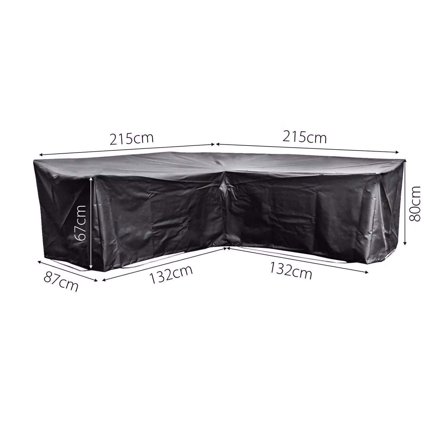 Cozy Bay EZBreathe Water Repellent L Shape Corner Sofa Cover in Black Polyester – 2