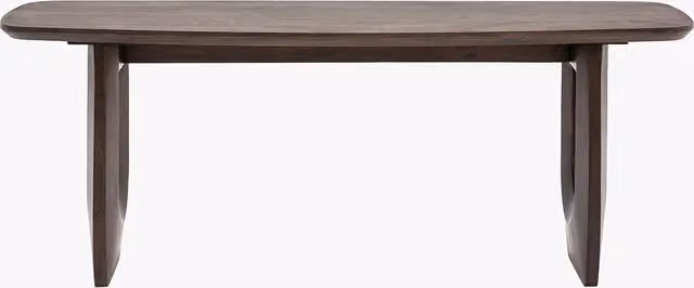 Perch & Parrow Crescent Mid-Century Dining Bench in Brown Wood with Matt Finish