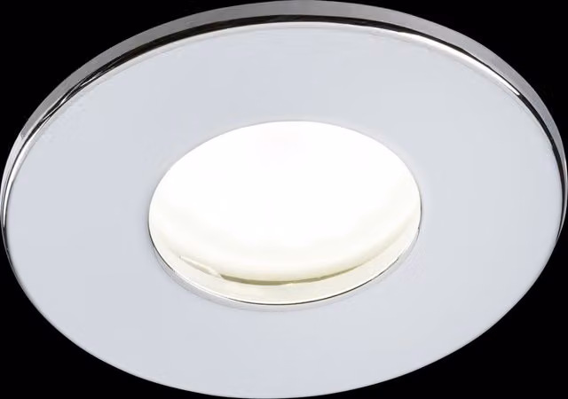 Netlighting Fixed GU10 Fire-Rated Recessed Downlight, Chrome and Grey, IP65, 35W, Dimmable – 2