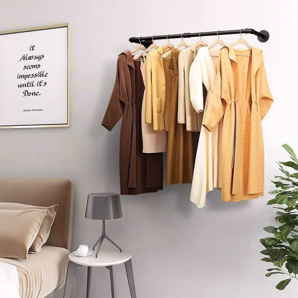 FORGEVIO Black Industrial Pipe Clothes Rail Rack, W: 50 cm, H: 81.5 cm – 2