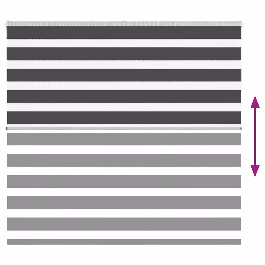 Berkfield Home Zebra Day and Night Blind in Black Polyester, W: 150.9 cm, H: 155 cm – 4
