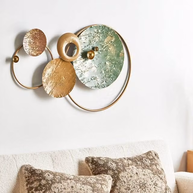 Wyld and Coco Luxe Living Gold Geometric Metal Wall Sculpture – 1