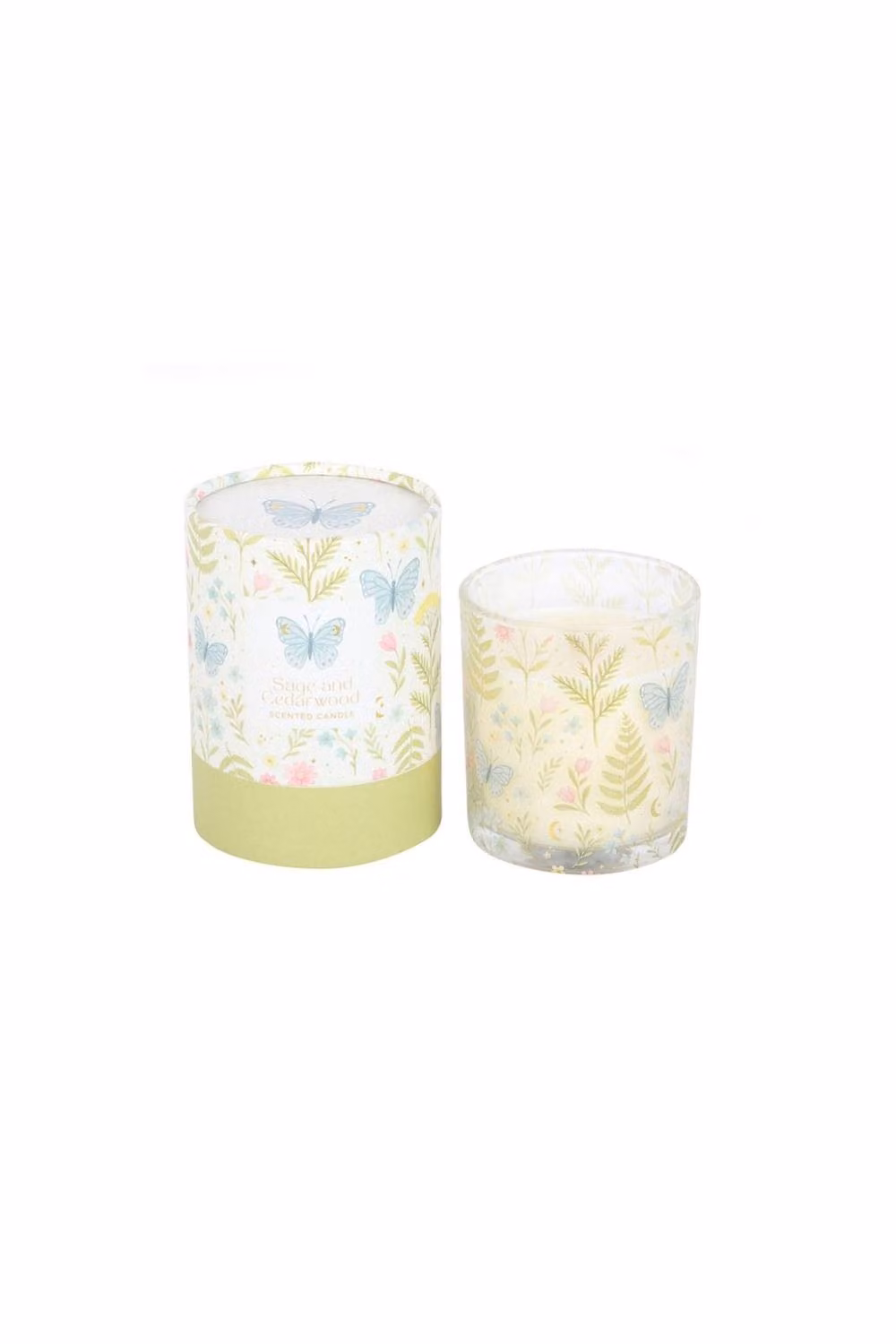 KDMD Luna Bloom Butterfly Sage & Cedarwood Floral Votive Candle in White – 2