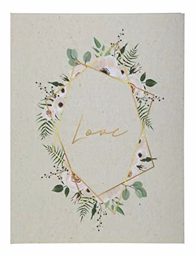 Exacompta Country Guest Book with Gold Edging and Love Title, White with Gold Details, W: 27 cm, H: 22 cm